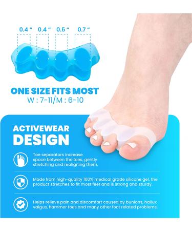 Premium Toe Separator and Toe Spacers for Bunion Correction - 2 Pairs for Comfort and Durability | Hammer Toe Straightener for Men and Women - Buy Online on GoSupps.com