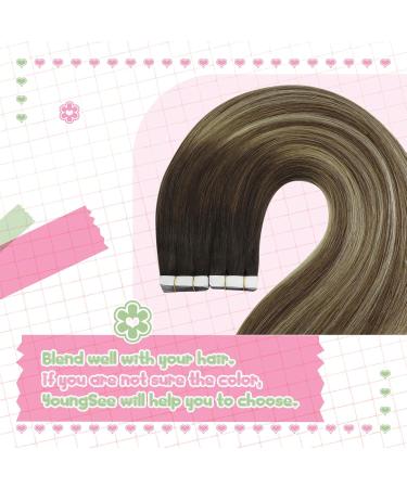 Youngsee Real Hair Tape Extensions 50cm - Balayage Dark Brown Ombre Blonde - Remy Invisible Tape #4/22 & #4/6/22 - International Shipping - Buy Online on GoSupps.com