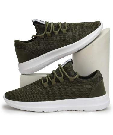 KEEZMZ Men's Running Shoes - Fashion Breathable Sneakers, Soft Sole, Lightweight - Size 12, Dark Green - Buy Online on GoSupps.com