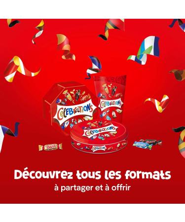 CELEBRATIONS - Bo te Cadeau en M tal - Assortiment de Chocolats au Lait Partager - Coffret No l - Chocolats Offrir - SNICKERS TWIX MARS MALTESERS BOUNTY et autres - 435g 435 g (Lot de 1) - Buy Online on GoSupps.com