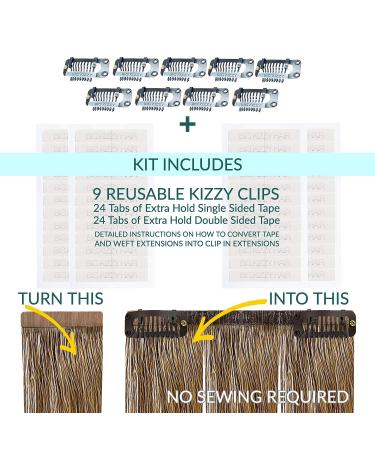Big Kizzy Brown Kizzy Clips - No Sew Extension Clips Kit for Tape in and Wefted Hair Extensions - Convert to Clip Ins Easily - Reusable and Convenient - Buy Online on GoSupps.com