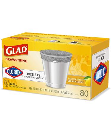 Glad Lemon Fresh Bleach Scent Small Kitchen Trash Bags - 4 Gallon, 80 Count - Buy Online on GoSupps.com