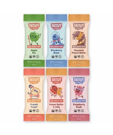 Skout Organic Kids Snack Bar Variety Pack (36 Pack) | Organic Kids Snack Bars | Plant-Based Nutrition | Vegan | Gluten Dairy & Soy Free Kids Bar Variety Pack 36 Count (Pack of 1)