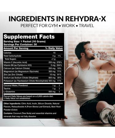 Ironpeak Nutrition Rehydra-X Watermelon Electrolyte Hydration Coconut Water & Bounce-Back After Late Nights - Buy Online on GoSupps.com
