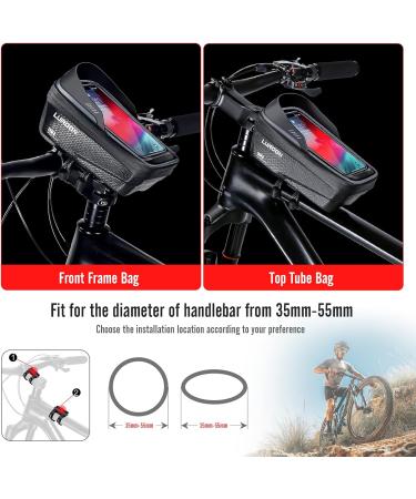 Waterproof Bike Holder & Cell Phone Bag for Smartphones Up to 6.9 inches | Luroon Bicycle Handlebar Bag with Rain Hood - Gray - Buy Online on GoSupps.com