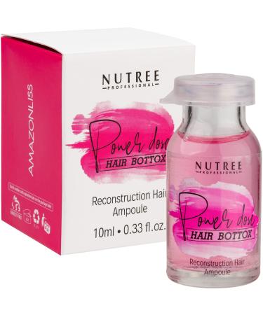 Nutree Professional Hair Brasil Power Dose Reconstruction Hair Ampoule 0.33 oz PINK