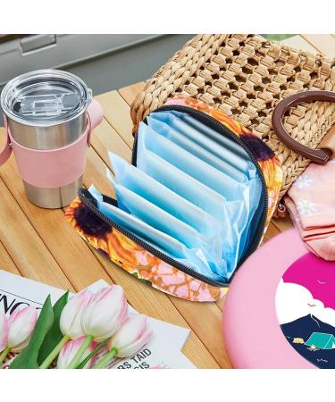 Artistic Sunflower Storage Bags for Women - Portable Menstrual Pad & Bandage Holders | Multi-Colored for School & Office - Buy Online on GoSupps.com