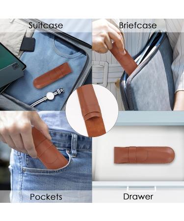 Buy Elegant Faux Leather Straight Razor Case - Travel Storage for Daily Use & Outdoor Camping - Brown - Buy Online on GoSupps.com