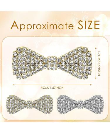 6 Rhinestone Crystal Hair Clips - Wedding Bridal Hair Accessories for Women - Clear Bows Barrettes - Perfect Gift for Birthday or Christmas - Buy Online on GoSupps.com