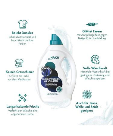 HAKA Dark Textiles Detergent 1L - Eco-Friendly Care for Dark Colors | International Shipping - Buy Online on GoSupps.com