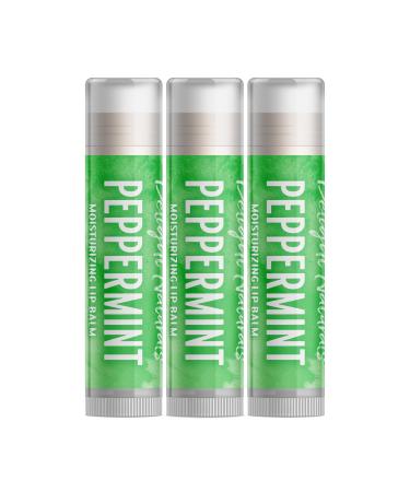 Delight Naturals Peppermint Lip Balm - Three Pack 3 Pack