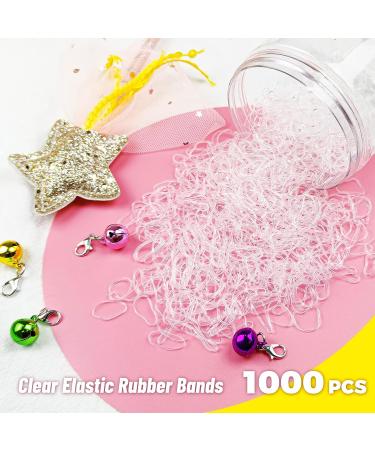 1000 Pcs Small Clear Hair Elastics - Soft Mini Elastic Hair Ties - 2mm Width, 20mm Length - Ideal for Girl, Women, Baby, Toddler, Pets - Braids, Ponytail - 1000Pcs Clear Hair Elastics - Buy Online on GoSupps.com