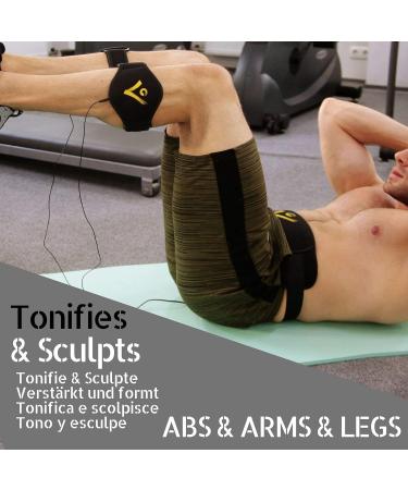 Veofit EMS Abdominal Muscle Belt | Weight Loss & Toning Trainer for Abs Back Arms Thighs | Includes Fitness Guide & Travel Bag - Black - Buy Online on GoSupps.com