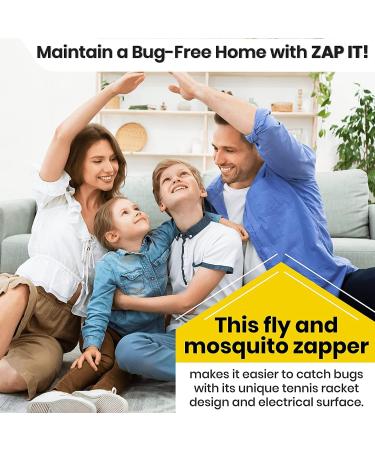 Zap It! Rechargeable Bug Zapper Racket - 4 000 Volts USB Charging Super Bright LED - Safe Mosquito & Fly Killer - Eco-Friendly Pest Control (1 Pack) - Buy Online on GoSupps.com