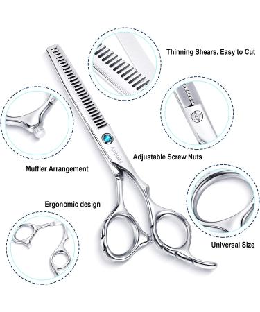 Aethland Professional Hair Cutting Scissors Kit - 6.5 inch Japanese 9CR SS Shears for Barber Hairdressing - Trimming, Shaping, Grooming, Thinning - Men, Women, Pets - Home Salon Quality - Buy Online on GoSupps.com