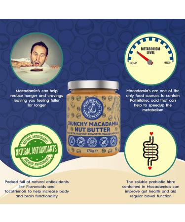 Prime Earth - Crunchy Macadamia Nut Butter - 170g - Made with Macadamia Nuts - Zero Oil Salt & Sugar - Coeliac Keto Paleo & Vegan Friendly - Made in the UK - Buy Online on GoSupps.com
