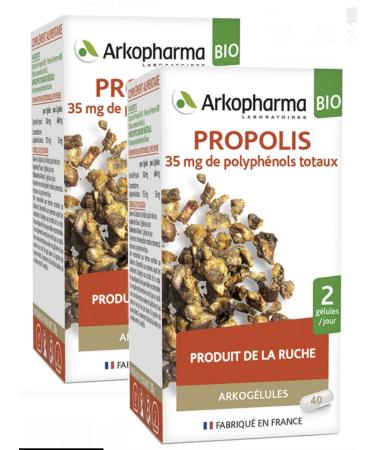 Arkopharma Arkocaps Propolis Bio 40 Vegetable Capsules - Pack of 2 Boxes of 40 Capsules