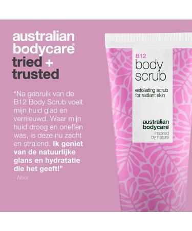Australian Bodycare Vitamin B12 Body Scrub for Dry Dull Skin Gently exfoliates deeply hydrates and renews skin with Vitamin B12 apricot kernel powder and glycerin - Buy Online on GoSupps.com