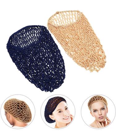 Beaupretty 2PC Crocheted Hair Snood - Long Hair Sleeping Cap & Hair Protection Night Hats (Royal Blue & Pink Marine Khaki) | Handcrafted Quality - Buy Online on GoSupps.com