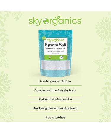 Sky Organics Epsom Salt 5 lbs - Soothe, Refresh & Relax Your Body - Buy Online on GoSupps.com