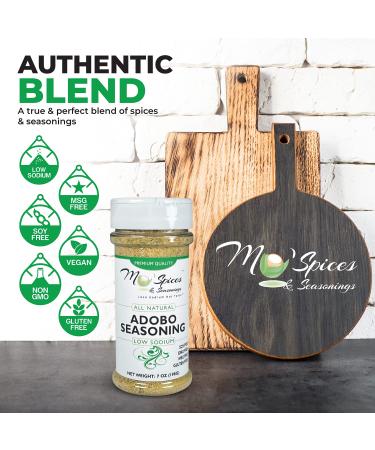 Mo' Spices Adobo Seasoning: Low Sodium, Gluten-Free, Non-GMO, Soy & MSG Free, Vegan, Paleo, Keto Friendly - Health Conscious Sea Salt Spice for Foodies & Picky Eaters - Buy Online on GoSupps.com