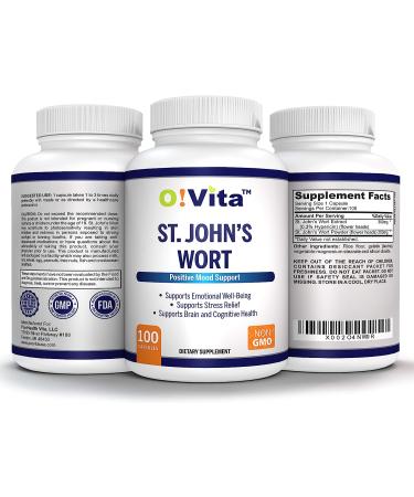 VITA St. John's Wort 500mg Mood Enhancer & Brain Health Support - 100 Non-GMO Capsules - Buy Online on GoSupps.com