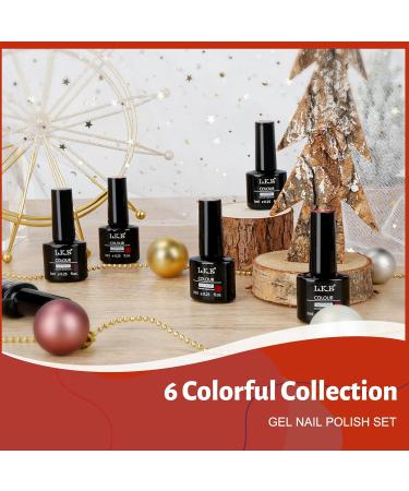 LKEE Nail Gel Polish- Red Nail Polishes Set 6 Colors Nail Polish Set UV Gel Polishes DIY Nail Salon Halloween Nail Art Design Gift 7 ml/0.25 oz - Buy Online on GoSupps.com