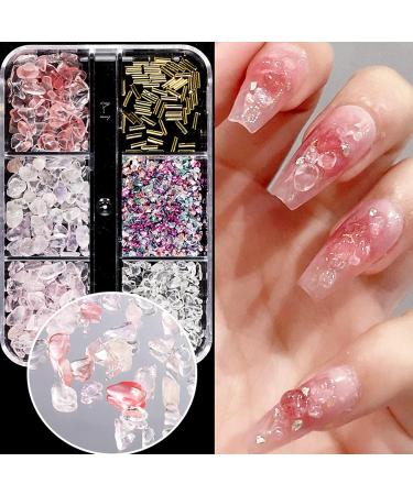 FEIlei 6 Grids Nail Jewelry Zircon Nail Art Rhinestones Decors Crystals Diamond Gems - Buy Online on GoSupps.com