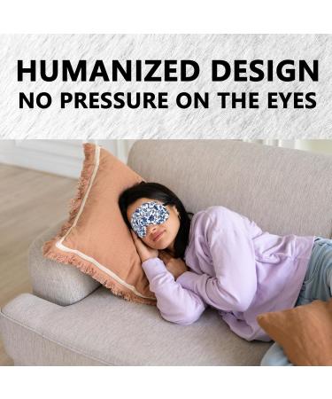 Blue & White Porcelain Silk Eye Mask | Adjustable Travel Blindfold for Women & Girls | Chinoiserie Sleep Mask with Flowers | International Shipping Available - Buy Online on GoSupps.com
