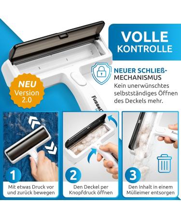 Fusselztz Premium Lint Roll - Self-Cleaning Animal Hair Remover for Cats & Dogs | Reusable Pet Hair Remover for Sofa Carpet & Bed - Buy Online on GoSupps.com