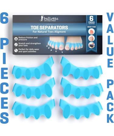 Universal Size 3 Pairs Toe Separators - Toe Spacers for Overlapping Toes, Bunions, and Tightness Relief - Blue - Buy Online on GoSupps.com