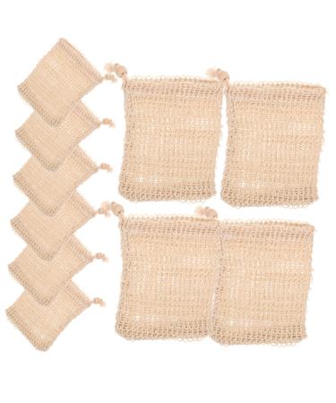 VINTORKY 10pcs Net Soap Storage Body Bar Soap Cotton Linen Soap Punch Soap Loofah Pouch Ramie
