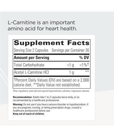 Integrative Therapeutics Acetyl L-Carnitine Capsules - Mental Function & Energy Support - Vegan - 60 ct - Buy Online on GoSupps.com