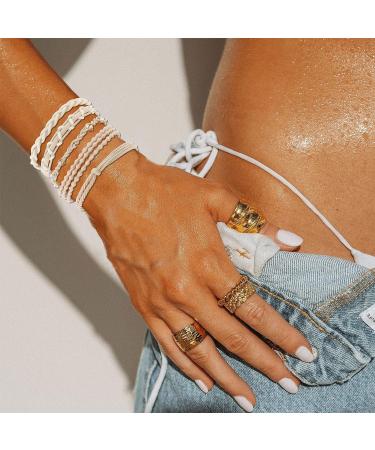 ACO-UINT 20Pcs Boho Hair Ties for Women - Elastic Scrunchies Bracelets for Ponytail - Thin Hair Accessories for Girls (StyleA) - Buy Online on GoSupps.com