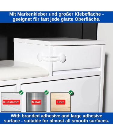 Universal Child Lock - 8 Piece Set in White Transparent for Drawer Cabinet Toilet Seat & Appliance Safety - Buy Online on GoSupps.com