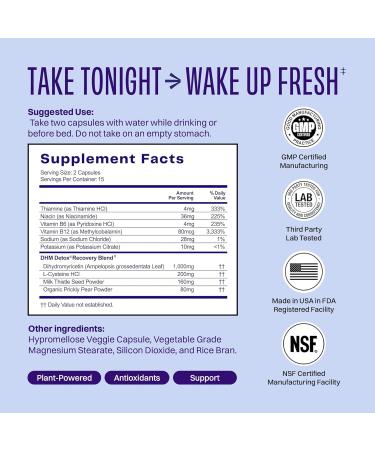 DHM Detox No Days Wasted 30 Servings - Take During Evening for Better Next Day and Recovery 30 Count (Pack of 1) - Buy Online on GoSupps.com