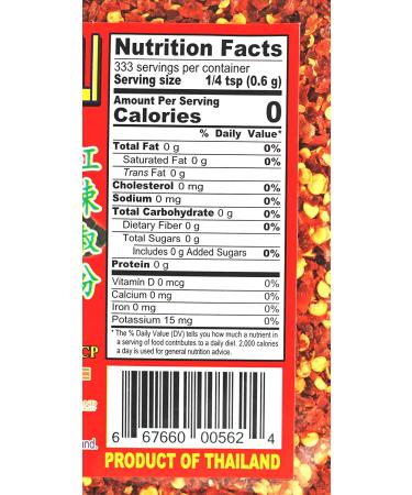JHC Extra Hot Crushed Thai Chili Pepper - Spicy Pepper Flakes 7 Ounce - Product of Thailand - Buy Online on GoSupps.com