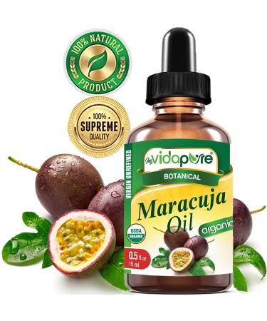MYVIDAPURE Organic MARACUJA OIL Passion Fruit Certified Organic 100% Natural, Pure WILD GROWTH VIRGIN UNREFINED Brazilian for Skin, Face, Hair, Lip and Nail Care (0.5 Fl Oz) 0.5 Fl Oz (Pack of 1) - Buy Online on GoSupps.com