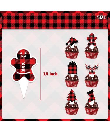 Norinoya 12Set Christmas Cupcake Toppers and Wrappers Merry Christmas Cake Topper for Christmas Eve Party Decorations Party Supplies Christmas-12 - Buy Online on GoSupps.com