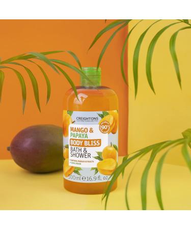 Creightons Body Bliss Mango Papaya Bath Shower Gel - 500ml, 90% Natural, Vegan & Cruelty-Free - Buy Online on GoSupps.com