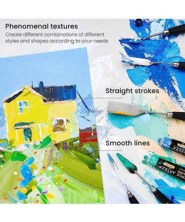 Arteza Palette Knives 8-Pack - Durable Stainless Steel Blades & Wooden Handles - Art Supplies for Oil & Acrylic Painting - Buy Online on GoSupps.com