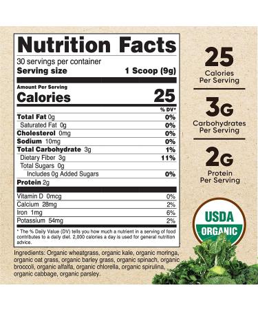 Nutricost Organic Greens Powder 30 Servings - Certified USDA Organic Superfood Powder - Buy Online on GoSupps.com