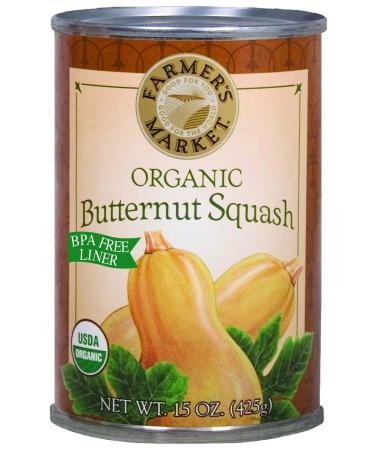 Farmer's Market Foods Canned Organic Butternut Squash Puree, 15-Ounce (Pack of 12) Frustration-Free Packaging