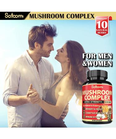 10in1 Mushroom Complex Capsules 5000mg - 90 Caps, 3 Months Supply | Lions Mane, Cordyceps, Reishi, Chaga & More | Memory & Immune Support - Buy Online on GoSupps.com