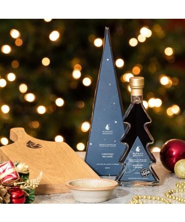 Burren Balsamics Christmas Balsamic: Cranberry and Orange Infused Balsamic Vinegar of Modena in 200ml Christmas Tree-Shaped Bottle and Box - Buy Online on GoSupps.com