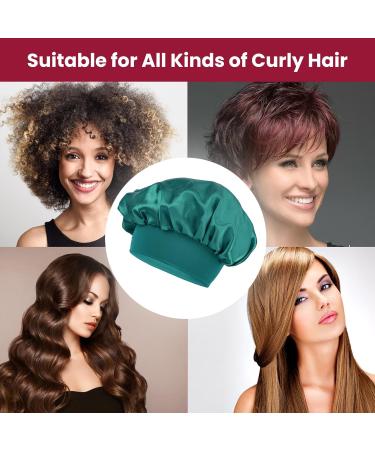 Yiows Silk Bonnet Hood for Sleeping - 2-Pack Hair Wrapping Hats for Women & Girls | Black & Cyan - Buy Online on GoSupps.com