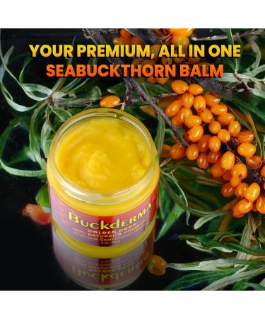 Beesaluxe Buckderma - 100% Natural All-In-One Seabuckthorn Balm - Facial Moisturizer Oil Cleanser Overnight Mask Makeup Remover Lip Balm Hand Cream Foot Butter and More - Buy Online on GoSupps.com