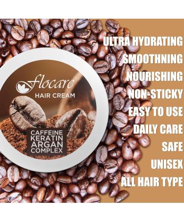 Keratin Coffee Hair Cream - Nourishing Coconut Argan & Almond Oils - Strong & Healthy Hair - 200 gm - Buy Online on GoSupps.com