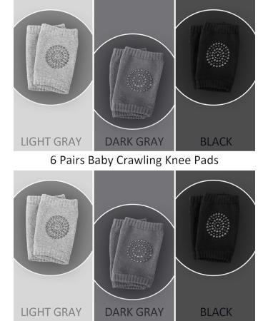 SATINIOR 6 Pairs Anti-Slip Crawling Knee Pads for Toddlers - L Black Gray - Buy Online on GoSupps.com