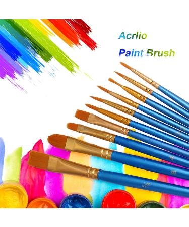 JOINREY 20 Pcs Round Pointed Tip Nylon Hair Artist Paint Brushes Set for Acrylic, Oil, Watercolor - Blue - Buy Online on GoSupps.com